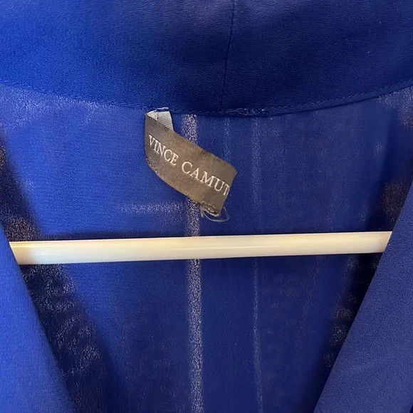 Vince Camuto Royal Blue Sheer Tank Top Blouse, Flowy, Size Small GUC - Picture 2 of 3